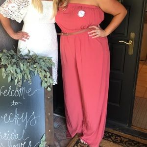 coral jumpsuit plus size